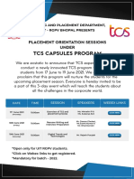 Tcs Capsules Program: Placement Orientation Sessions Under