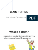 Claim Testing: How To Know If A Claim Is True or False