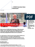 Dr. Peter McCullough - COVID Vaccines Have Already Killed 50,000 Americans.