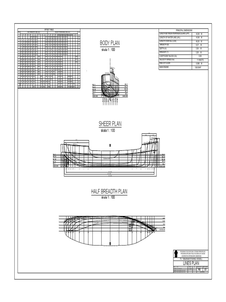 Ship Lines Plan and Dimensions | PDF | Ships | Nature