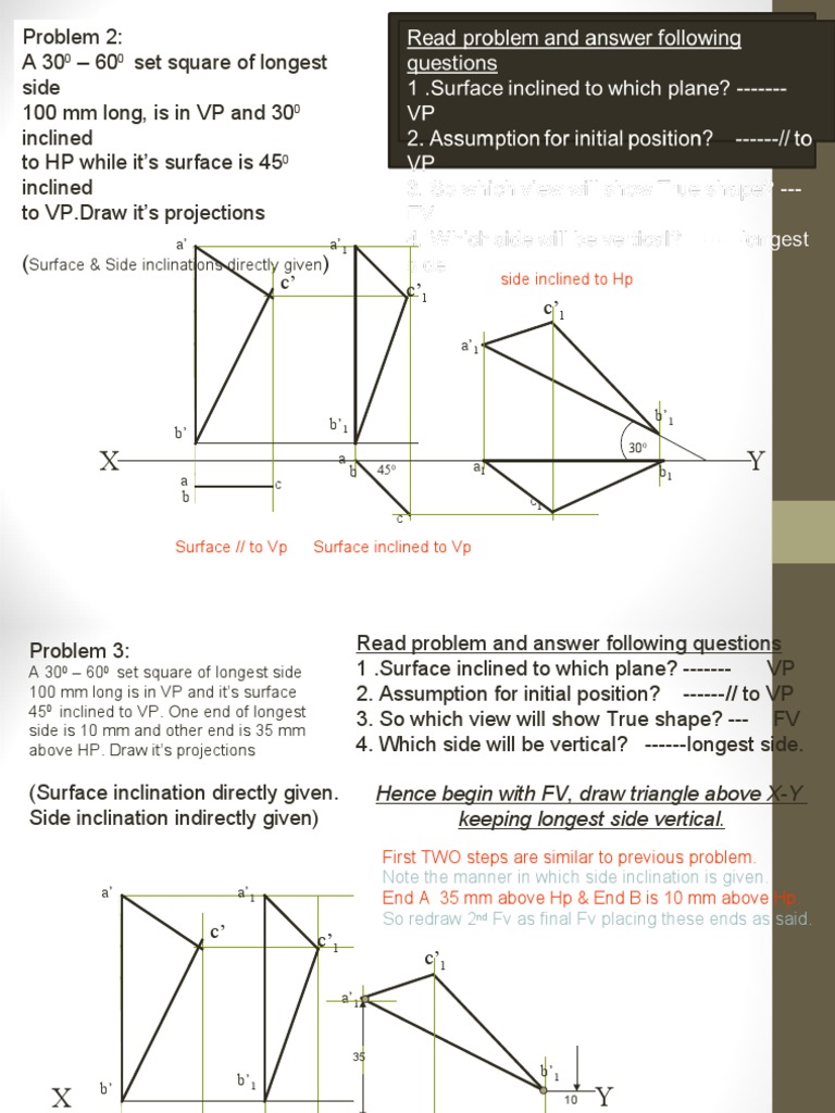 Problem 2: A30 - 60 Set Square of Longest Side 100 MM Long, Is in VP ...