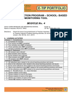 Teacher Induction Program - School-Based Monitoring Tool: Module No. 4