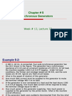 Chapter # 5 Synchronous Generators: Week # 13, Lecture 37
