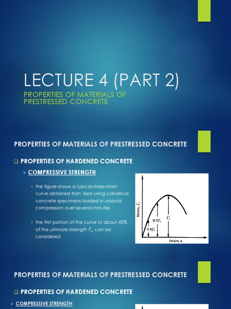 Properties of Prestressed Concrete Materials | PDF | Deformation ...