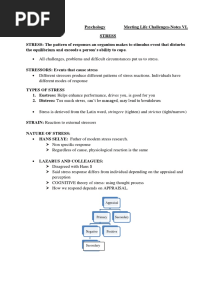 12 Psychology - Meeting Life Challenges - Notes & Video Link