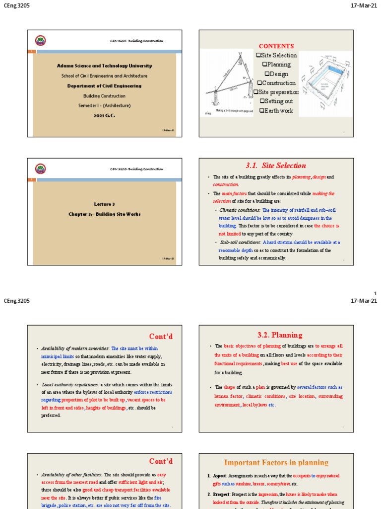 CH 3 Construction Site Work | PDF | Stairs | Elevator
