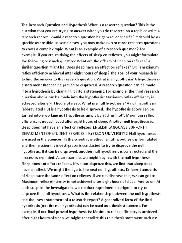 Research Question vs. Hypothesis Explained | PDF | Hypothesis ...