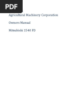 Mitsubishi Agricultural Machinery Corporation Owners Manual Mitsubishi 1540 FD