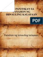 Ang Panitikan Sa Panahon NG Isinauling Kalayaan Pinal Na