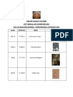 The Art Society of India 103 Annual Art Exhibition 2021 List of Selected Entries - Professional Category 2021 SR - No Entry No. Name Selected Entry