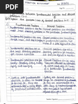 Exercise therapy notes