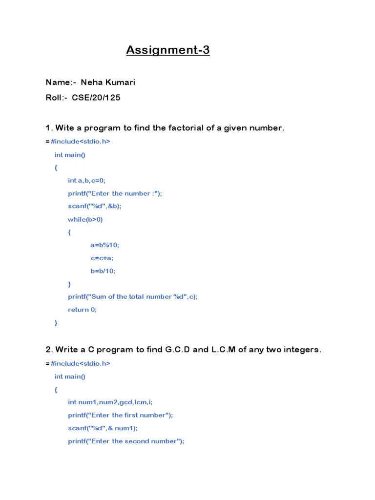 C Programs for Math Operations and Checks | PDF | Computer Libraries ...