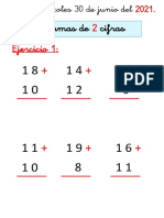 Sumas de 2 cifras ejercicios 1 y 2