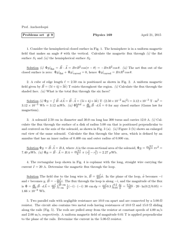 Magnetic Flux Calculations in Hemispheres | PDF | Electromagnetic ...