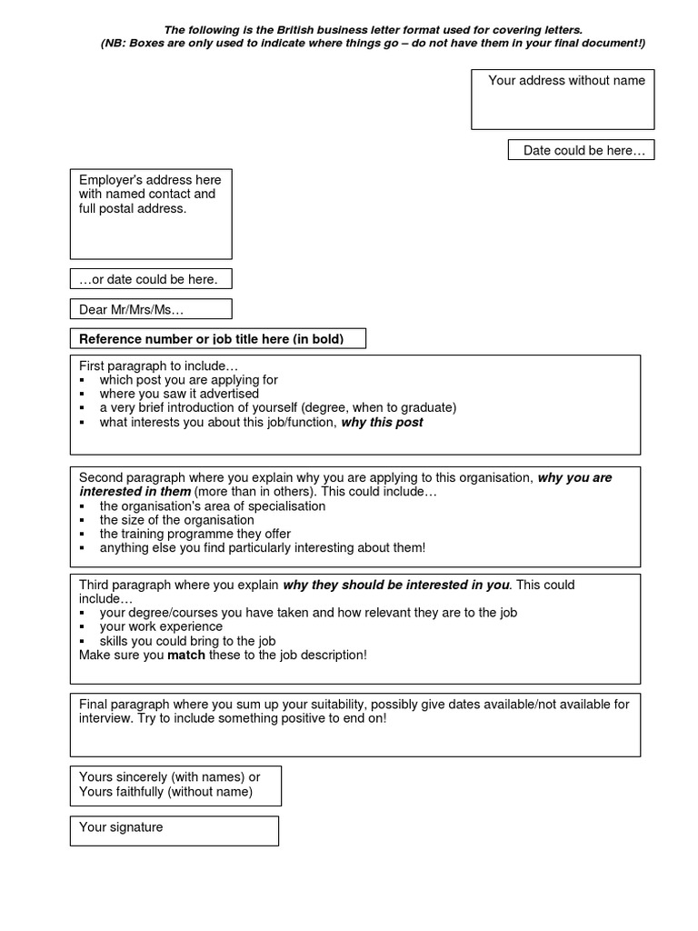 Covering Letter Format - Web | PDF
