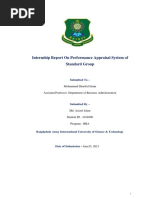 Internship Report On Performance Appraisal System of Standard Group