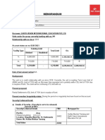 Bank Memo on Partial Limit Cancellation