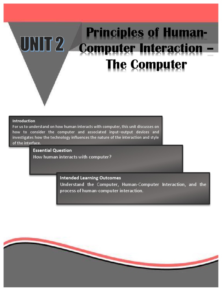 HCI 101 - PrinciplesofHumanComputerInteractionTheComputer - Unit2 ...