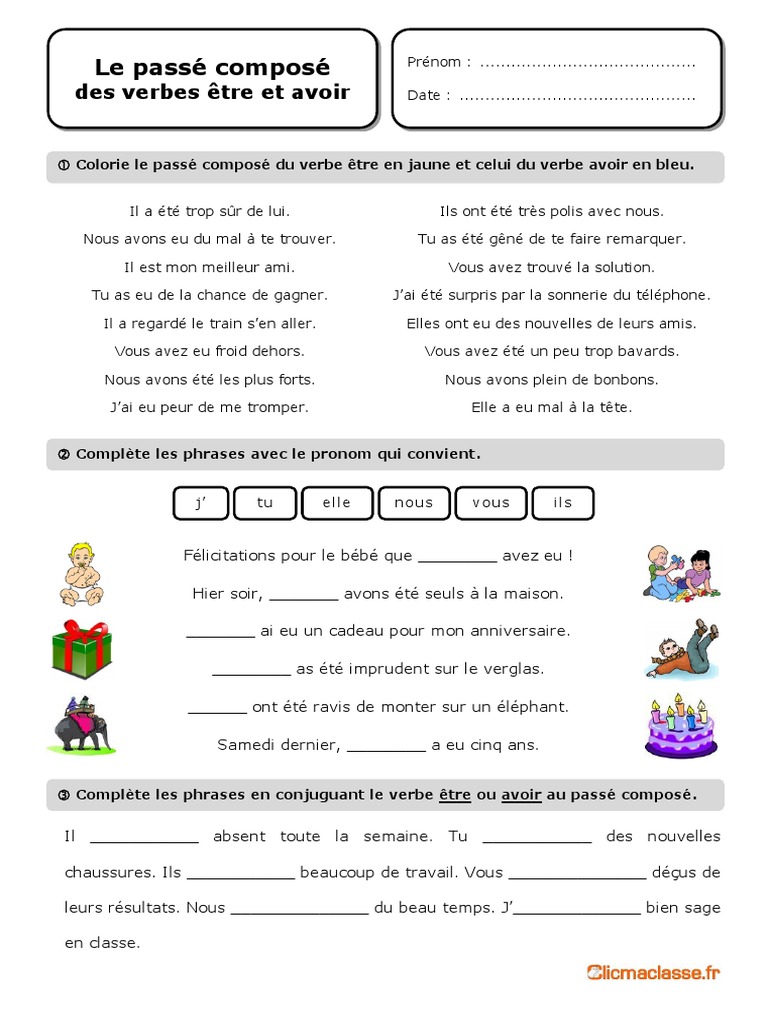 Exemple De Phrase Au Passé Composé Passe Compose Etre Avoir | PDF | Langues