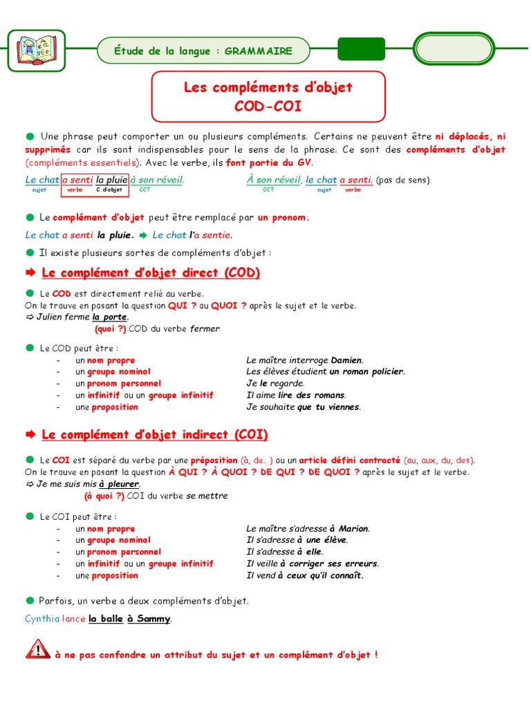 Exercice En Ligne Attribut Du Sujet Les Compléments - L'attribut | PDF | Complément d'objet | Sujet (Grammaire)