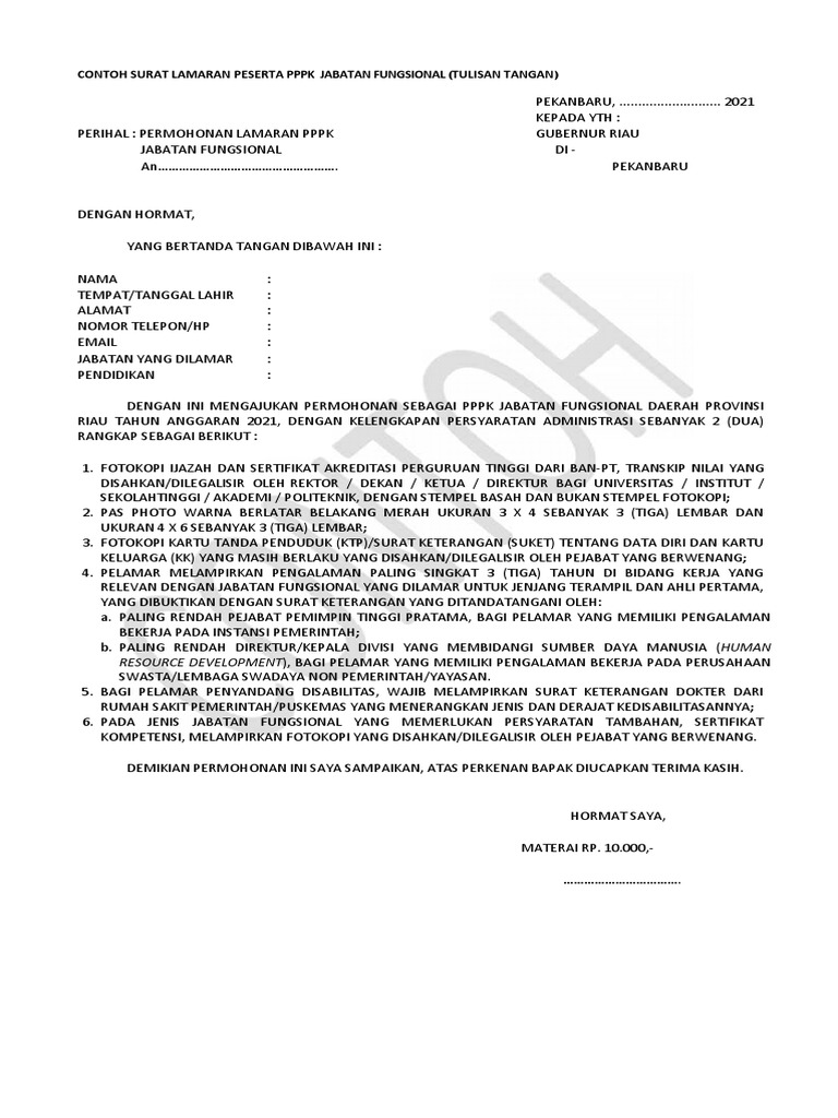 Download 93+ Contoh Surat Lamaran Kerja Pdf 2021 Terbaru Gratis