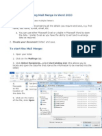 Using Mail Merge in Word 2010