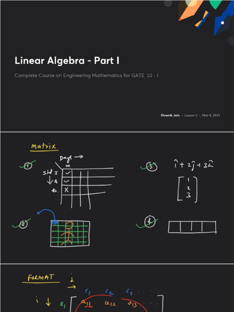 Linear+Algebra+ +Part+I | PDF