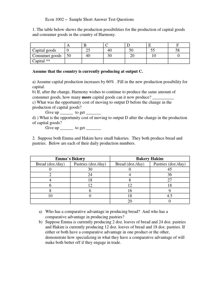 T1 Sample Short Answer 10021 | PDF | Supply And Demand | Economic ...