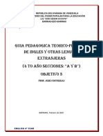 INGLES 4 AÑO A y B. GUIA PEDAGOGICA TEORICO-PRACTICA III. PROF. JOSE CONTRERAS