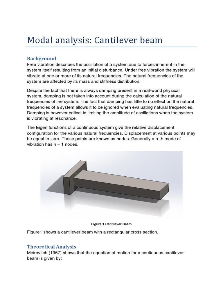 Cantilever Beam Modal Analysis Guide | PDF | Resonance | Beam (Structure)