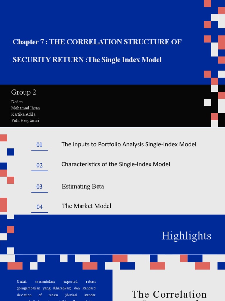 Chapter 7 & 8 The Single & Multi Index Model PDF