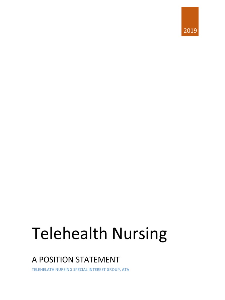 Telehealth Nursing: Position Statement | PDF | Nursing | Health Care