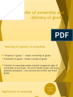 Transfer of Ownership and Delivery of Goods