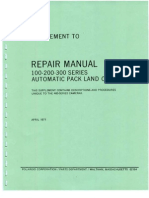 Supplement To Repair Manual 100 - 200 - 300 Series With Procedures Unique To The 400-Series Cameras - April 1971