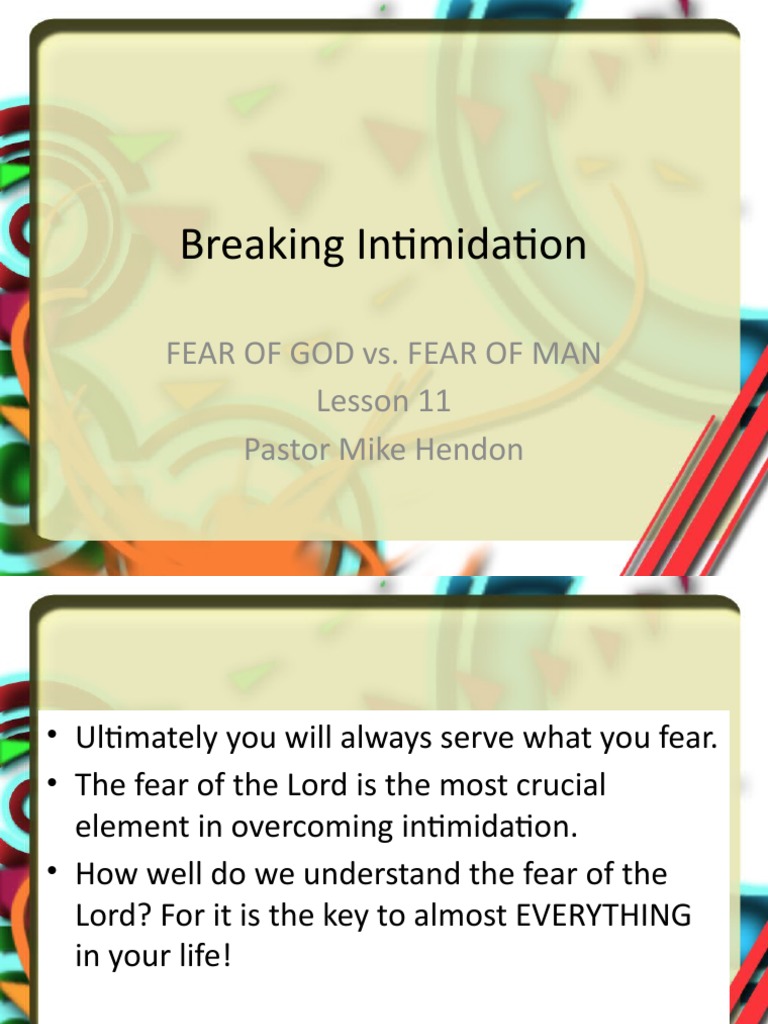 Overcoming Intimidation Through God’s Fear | PDF | God | Religious ...