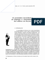 Os Postulados (Neo) Clássicos Do Emprego e a Determinação Dos Salários Em