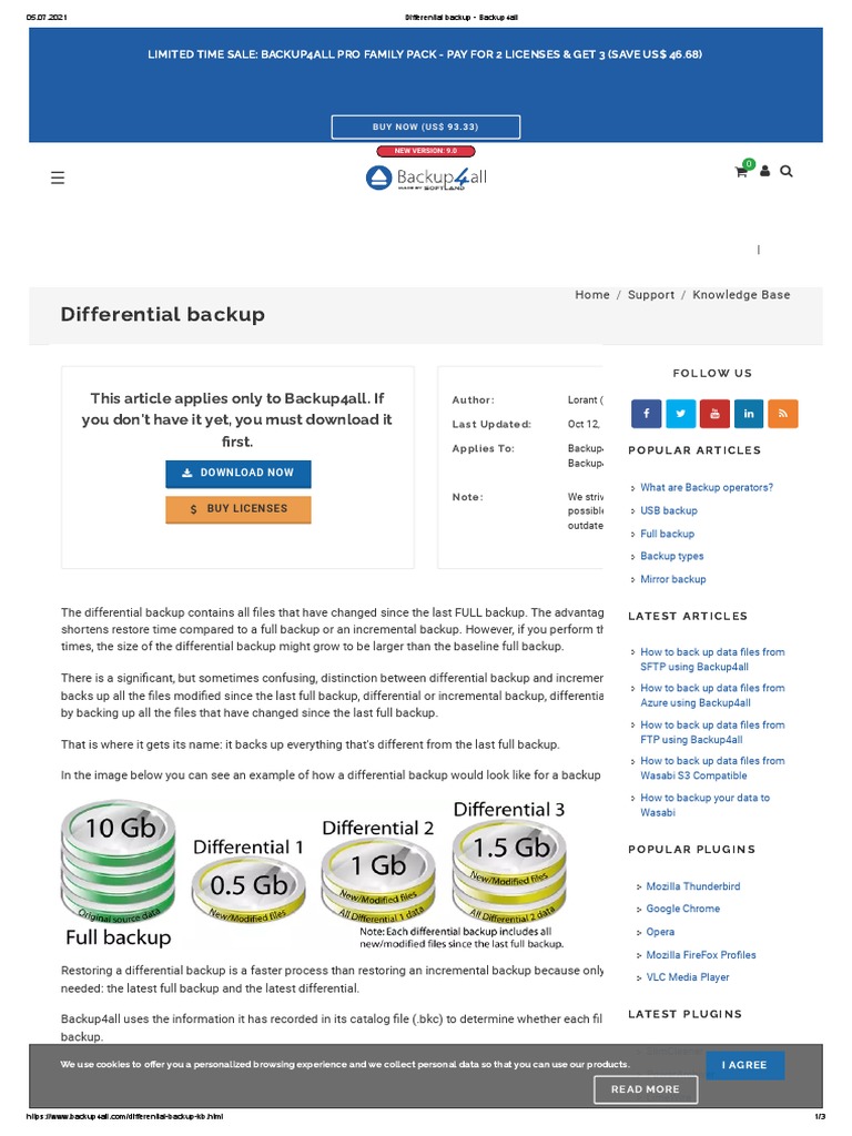 Differential Backup This Article Applies Only To Backup4all. If You Don't Have It Yet, You Must