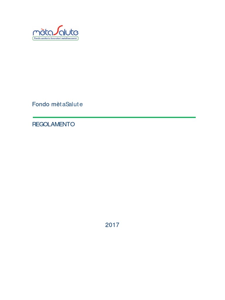 Regolamento Fondo Metasalute 2017 | PDF