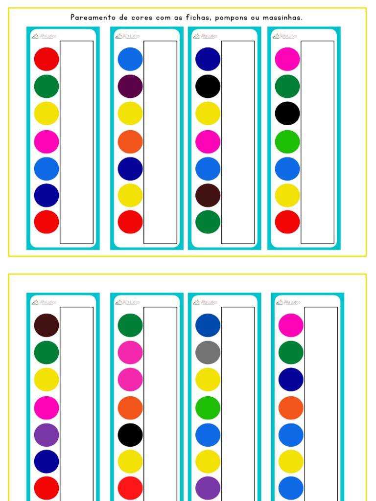 Atividades de Pareamento de Cores | PDF