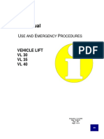 Use Manual: Vehicle Lift VL 35 VL 40