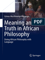 2018, 174p. KAYANGE, Grivas Muchineripi. Meaning and Truth in African Philosophy - Doing African Philosophy With Language. Springer