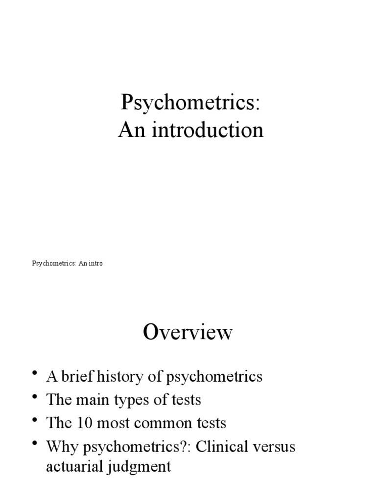 PSYCHOMETRICS INTRODUCTION visual data 3