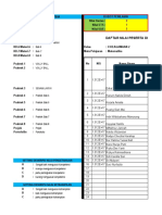 Daftar Nilai PJOK OK Kelas X B KEAGAMAAN-2 SMT - I (Satu) TP. 2020