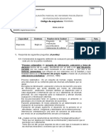 PSI00945 - EV. PARCIAL INFORME PSICOLOG EN PSICOLOGÍA EDUCATIVA - NARAZA - 2021-I Fina