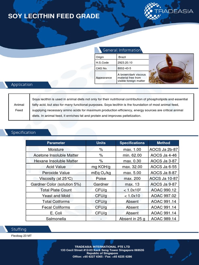 TDS Soy Lecithin Brazil 1 4 PDF Soybean Biochemistry
