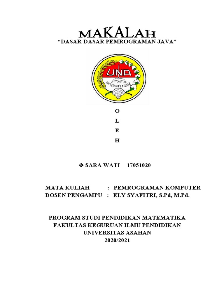 Dasar Pemrograman Java untuk Pemula | PDF | Komputer