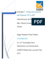 Act.7 Ensayo Funciones Protocolo TCP UDP PDF