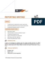 Reporting Writing: Goals