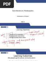 Lecture 12 - Mathematics of Finance