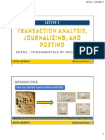 Transaction Analysis, Journalizing, and Posting